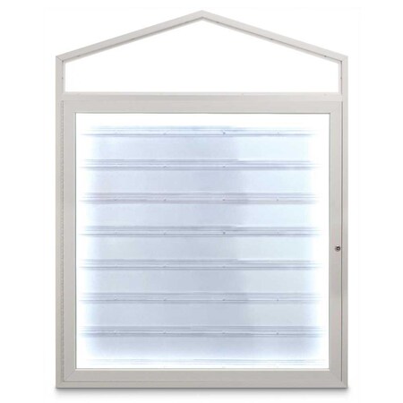 United Visual Products Sliding Door Indoor Enclosed Corkboard, 4 UV9025ACS-SATIN-KEYLIME